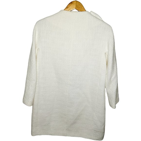 Kate Spade New York Women's Size 2 White Dorothy Bow Front Tweed Jacket - Picture 3 of 12